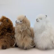 Three Alpaca Fur Keychain Figurines